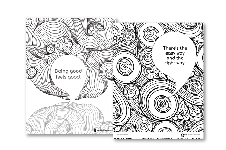 Mindfulness coloring pages for teen wellness and character values