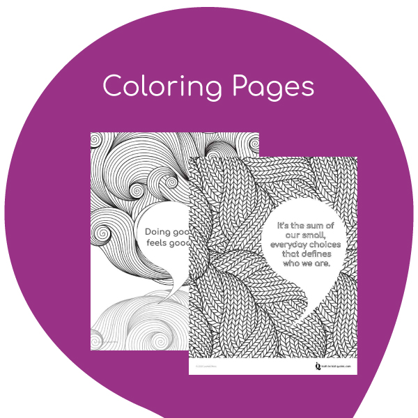 Mindful coloring pages with quotes for teen SEL Health Class