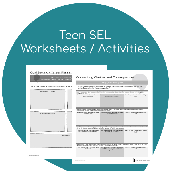 Worksheets and activities for high school social emotional learning / SEL
