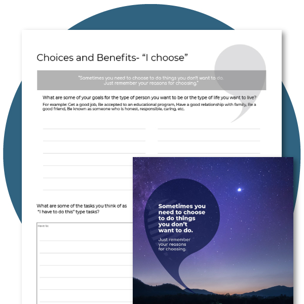 High school social emotional learning activity- Empowered Choices Worksheet