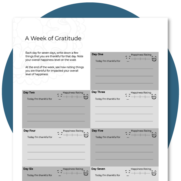 Teen SEL activity gratitude journaling worksheet