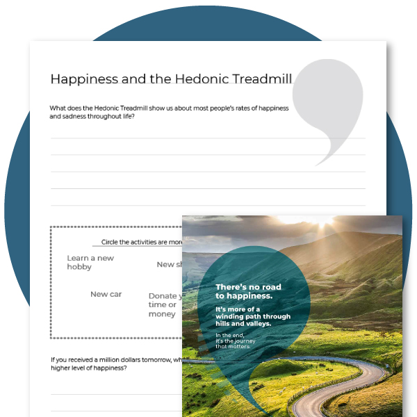 Teen SEL activity creating lasting happiness - hedonic treadmill worksheet